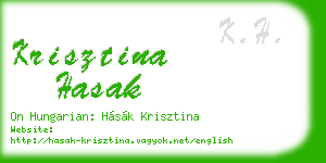 krisztina hasak business card